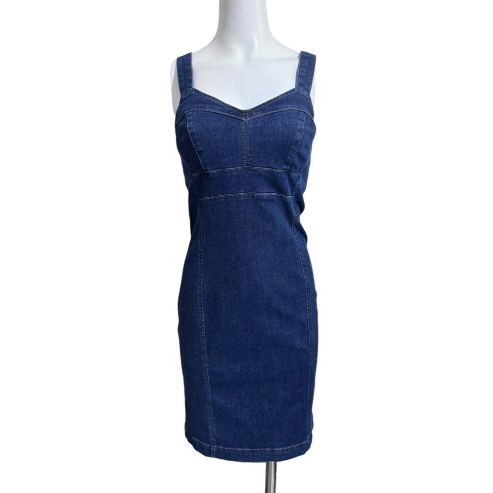 White House Black Market Dark Blue Denim Sheath Dress